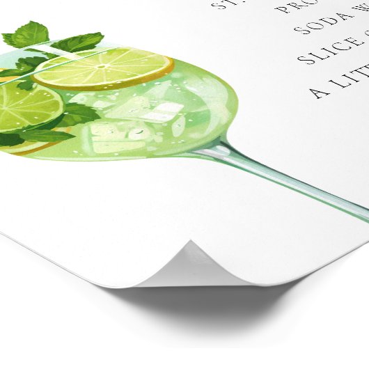 Hugo Spritz Teken Signature Drink Couples Shower Poster (Hoek)