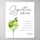 Hugo Spritz Teken Signature Drink Couples Shower Poster (Voorkant)