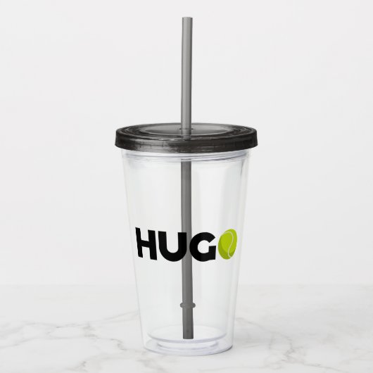 Hugo Tennis Acryl Drinkbeker (Voorkant)