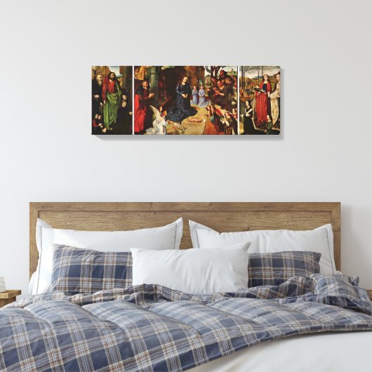 Hugo van der Goes - Portinari-Altaar Overzicht Canvas Afdruk (Insitu (Slaapkamer))