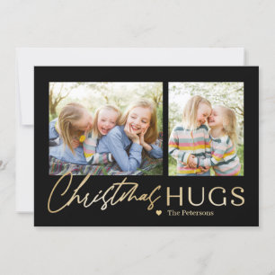 Hugs 2 foto's versturen Kerst Kaart