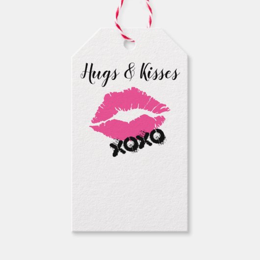 "Hugs and Kisses" Cadeaulabel (Voorkant)