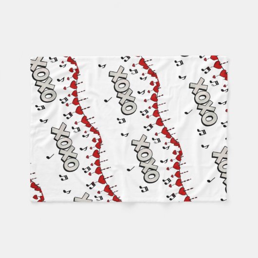 Hugs and Kisses Fleece Blanket Deken (Voorkant (Horizontaal))