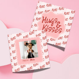 Hugs and Kisses Photo Valentine's Classroom Card Notitiekaartje