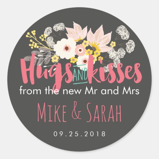 Hugs and Kisses Spring Flower Bouquet Sticker (Voorkant)