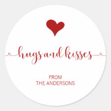 Hugs and Kisses Valentijnsdag Sticker