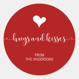 Hugs and Kisses Valentijnsdag Sticker