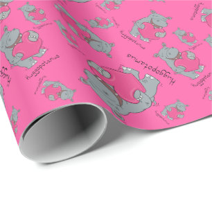 Hugs Day Wrapping Paper van de Valentijn van Hippo Cadeaupapier