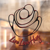 Hugs Decal Personalized Love Hugs Window Cling (Vel 2)