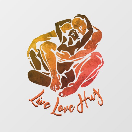 Hugs Decal Personalized Love Hugs Window Cling (Vel)