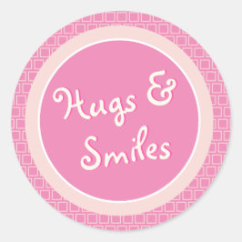 Hugs- en glimlach-Stickers Ronde Sticker