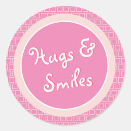 Hugs- en glimlach-Stickers Ronde Sticker