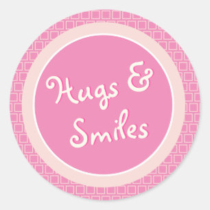 Hugs- en glimlach-Stickers Ronde Sticker
