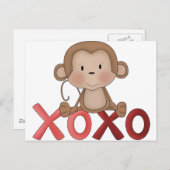 Hugs- en Kisses-aap Briefkaart (Voorkant / Achterkant)