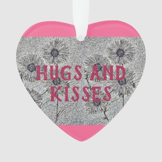 Hugs en Kisses Acrylsiermiddel Ornament (voorkant)