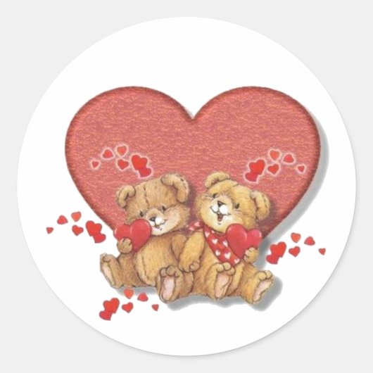 Hugs en Kisses Beren Ronde Sticker (Voorkant)