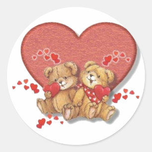 Hugs en Kisses Beren Ronde Sticker