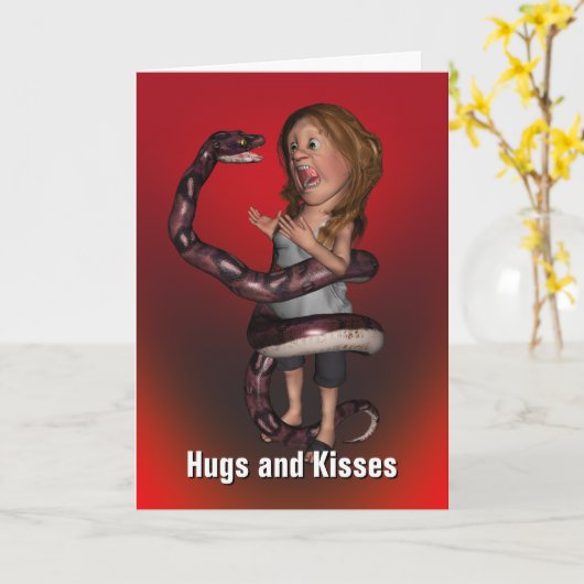 Hugs en Kisses Birthday Kaart (Gele Bloem)