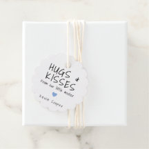 Hugs en Kisses Blue Heart Cute Boy Baby shower