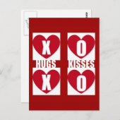 Hugs en Kisses Briefkaart (Voorkant / Achterkant)