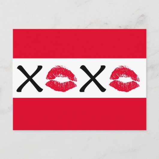 Hugs en Kisses Briefkaart (Voorkant)