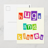 Hugs en Kisses Briefkaart (Voorkant / Achterkant)