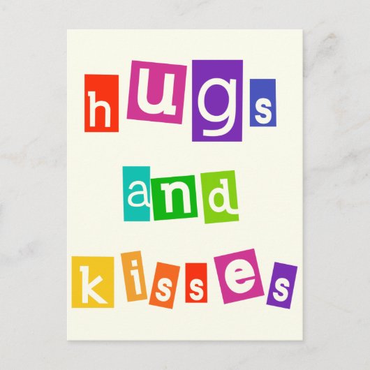 Hugs en Kisses Briefkaart (Voorkant)
