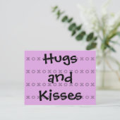 Hugs en Kisses Briefkaart (Staand voorkant)