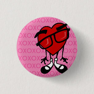 HUGS EN KISSES BUTTON VAN DE HART VAN DE KUTE VALE