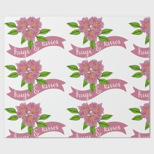 Hugs- en kisses-cadeaupapier cadeaupapier (Vlak)