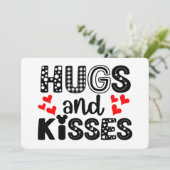 Hugs en Kisses Feestdagenkaart (Staand voorkant)