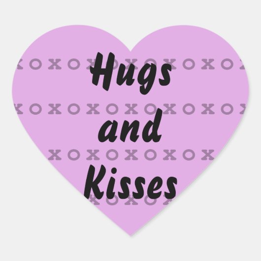 Hugs en Kisses Hart Sticker (Voorkant)