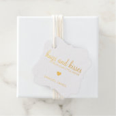 Hugs en Kisses Heart Gold Foil Boy Baby shower Bedankjes Labels (Met doos)