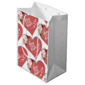 Hugs en Kisses Heart Medium Cadeauzakje (Voorkant Gekanteld)