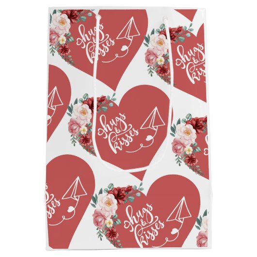 Hugs en Kisses Heart Medium Cadeauzakje (Achterkant)