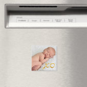 Hugs en Kisses in Gold Baby Photo Magnet (Insitu (Vaatwasser))