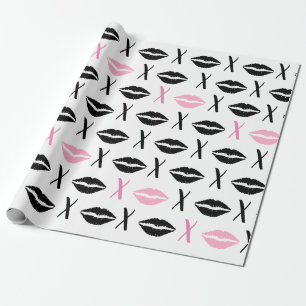 Hugs en Kisses Lip Print Wrapping Paper Cadeaupapier