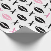 Hugs en Kisses Lip Print Wrapping Paper Cadeaupapier (Hoek)