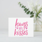 Hugs en Kisses met hart Briefkaart (Staand voorkant)