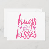 Hugs en Kisses met hart Briefkaart (Voorkant / Achterkant)