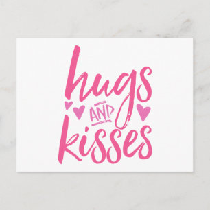 Hugs en Kisses met hart Briefkaart
