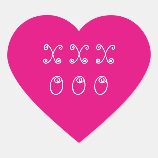 Hugs en Kisses Pink Heart Hart Sticker (Voorkant)