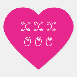 Hugs en Kisses Pink Heart Hart Sticker