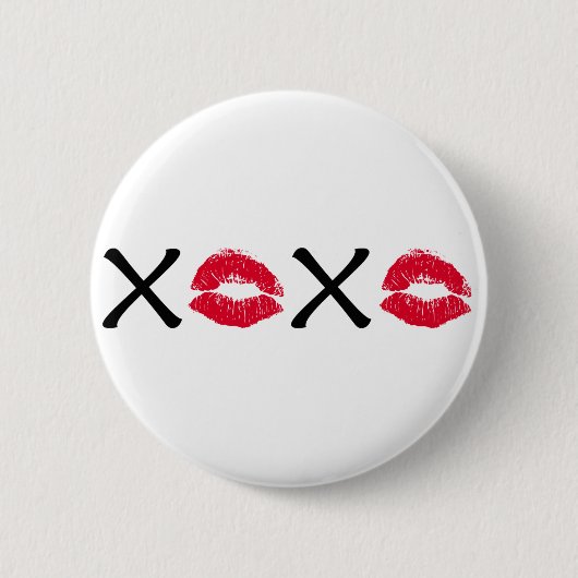 Hugs en Kisses Ronde Button 5,7 Cm (Voorkant)