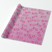 Hugs en Kisses roze XO XO Cadeaupapier (Uitgerold)