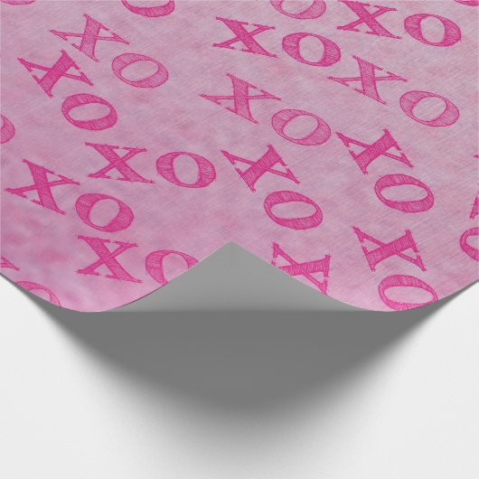 Hugs en Kisses roze XO XO Cadeaupapier (Hoek)