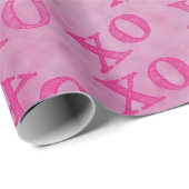 Hugs en Kisses roze XO XO Cadeaupapier (Rol Hoek)
