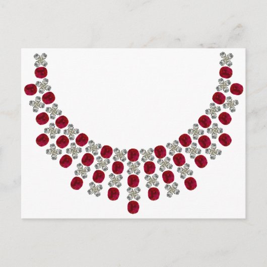 Hugs en Kisses Ruby Ketting Briefkaart (Voorkant)