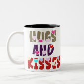 Hugs en Kisses Tweekleurige Koffiemok (Links)