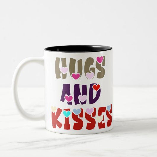 Hugs en Kisses Tweekleurige Koffiemok (Links)